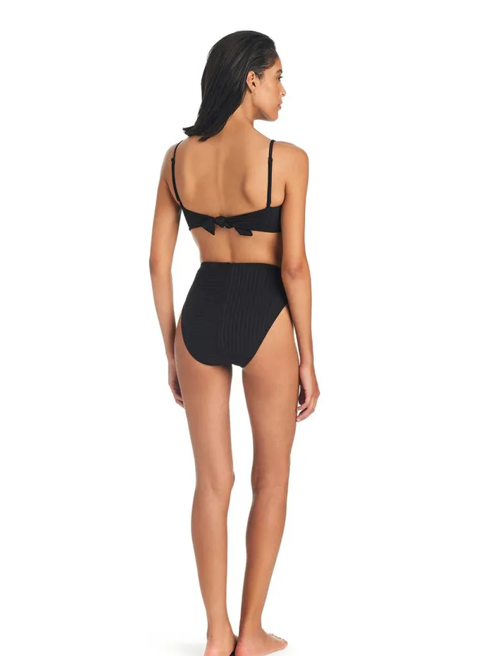 Sanctuary Clothing Swim Tops Women Refresh Rib Bandeau Bikini Top Black Sanctuary Clothing Swim Tops Women Refresh Rib Bandeau Bikini Top Black