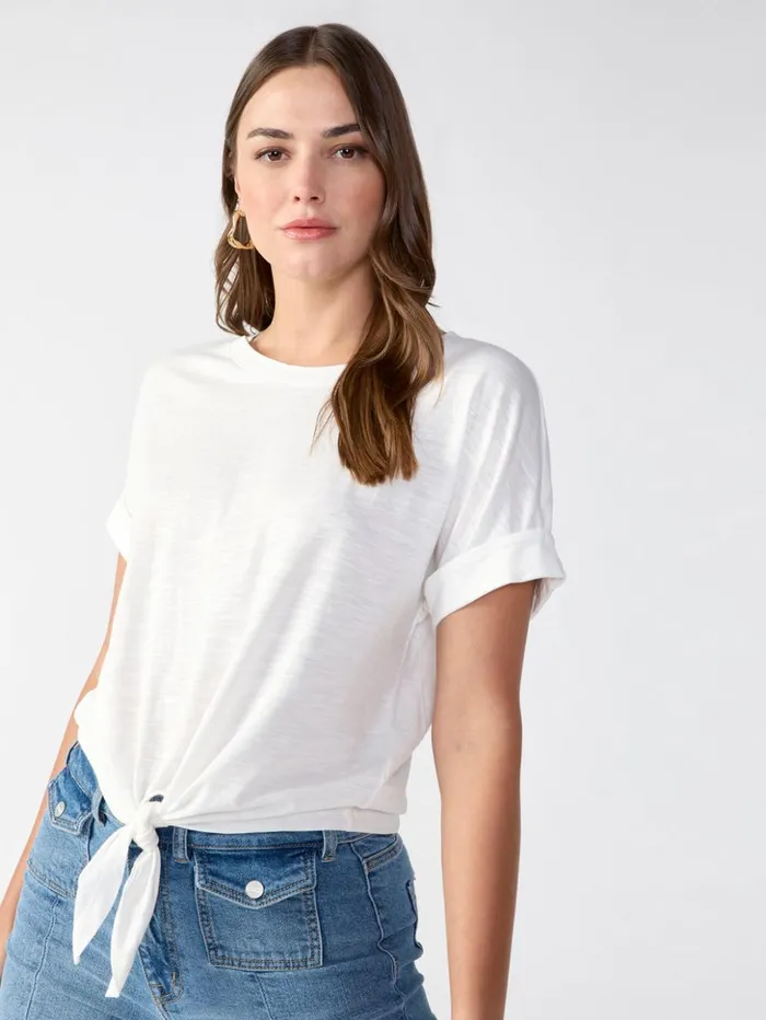Sanctuary Clothing Tees and Tops Women All Day Tie Tee White