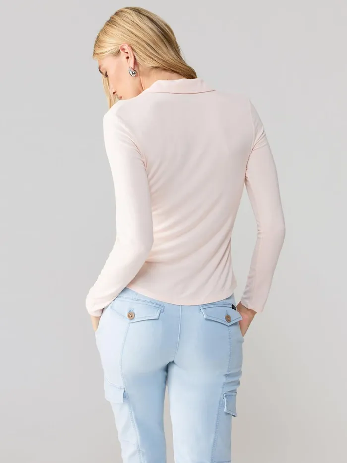 Sanctuary Clothing Tees and Tops Women Dreamgirl Knit Button Up Top Rose Essence Sanctuary Clothing Tees and Tops Women Dreamgirl Knit Button Up Top Rose Essence