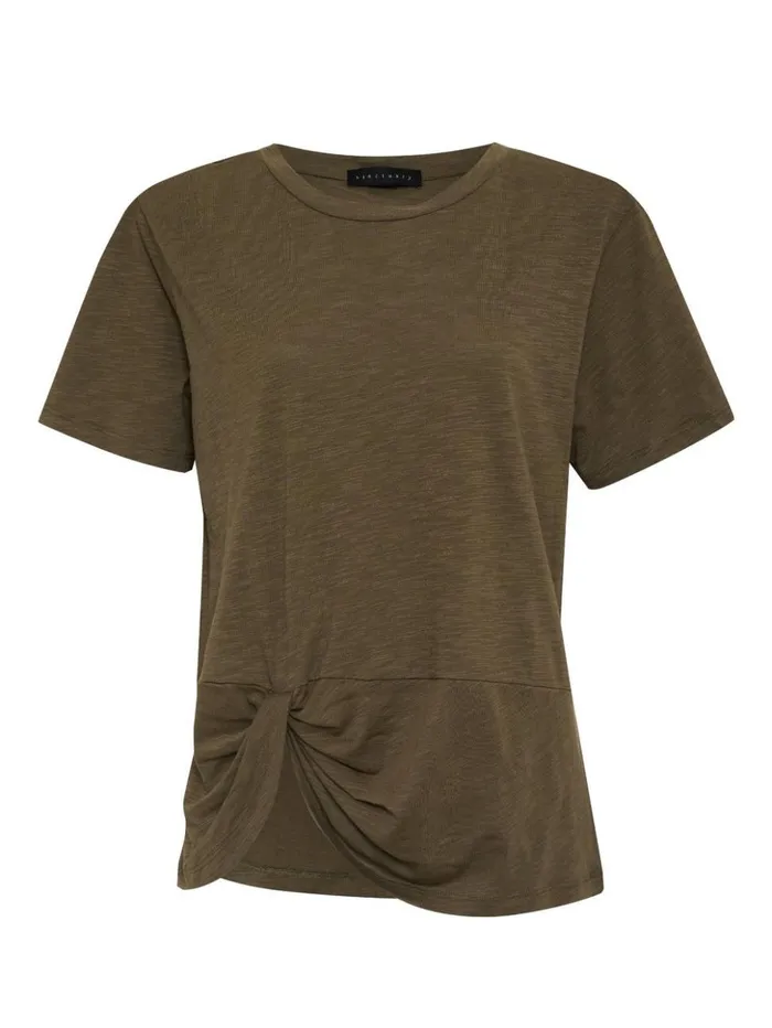 Sanctuary Clothing Tees and Tops Women Riptide Twist Tee Burnt Olive Sanctuary Clothing Tees and Tops Women Riptide Twist Tee Burnt Olive