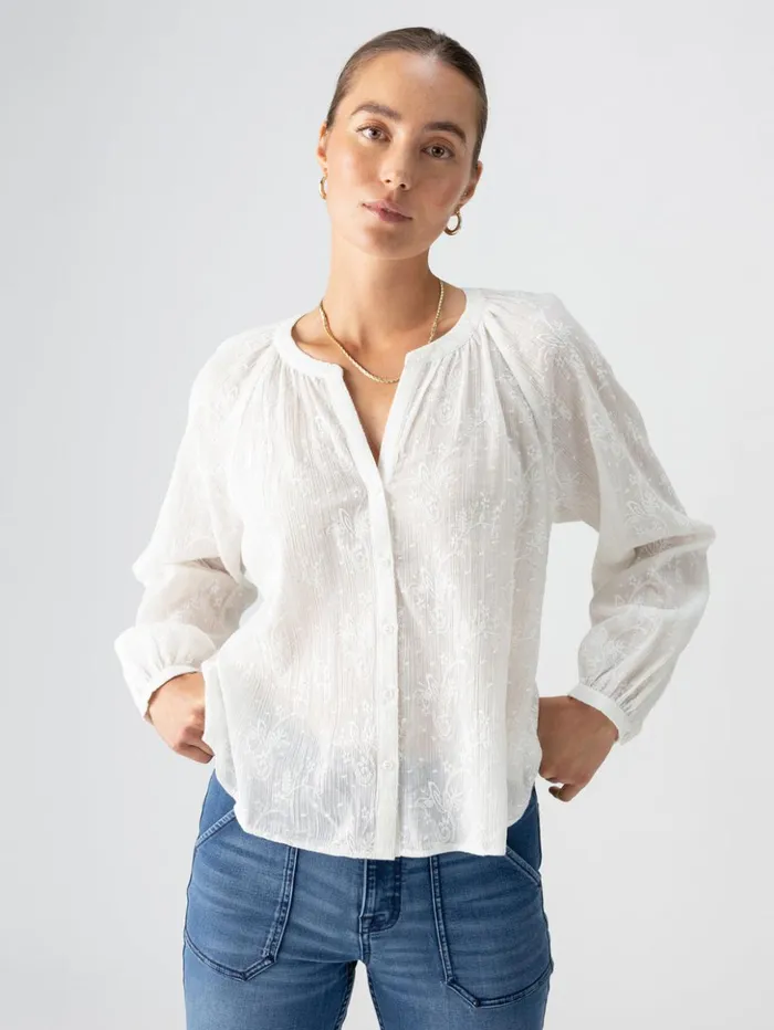 Sanctuary Clothing Tees and Tops Women Shimmer Blouse Chalk