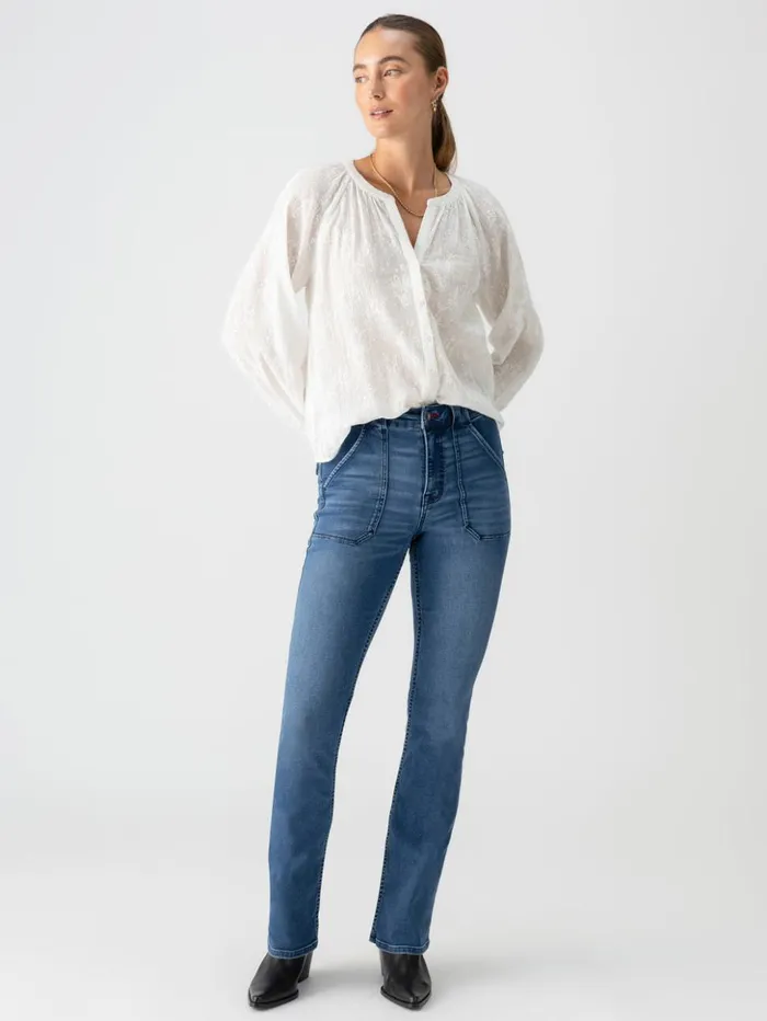 Sanctuary Clothing Tees and Tops Women Shimmer Blouse Chalk