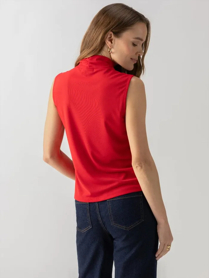 Sanctuary Clothing Tees and Tops Women Shirred Neck Mesh Tank Cherry Red Sanctuary Clothing Tees and Tops Women Shirred Neck Mesh Tank Cherry Red