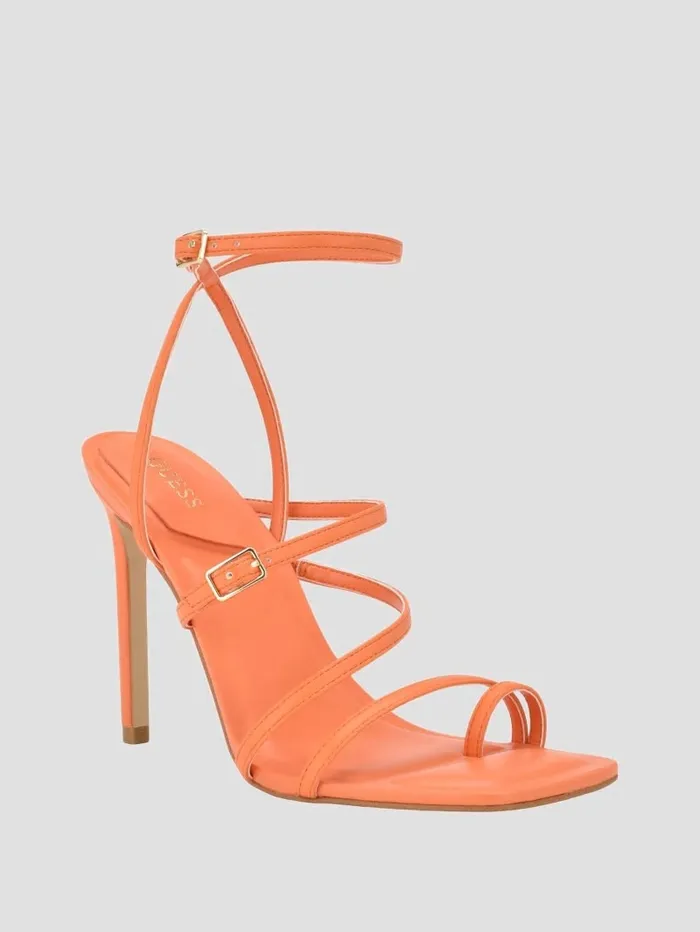 Sandals GUESS Women Bolten Strappy Stiletto Heels Orange