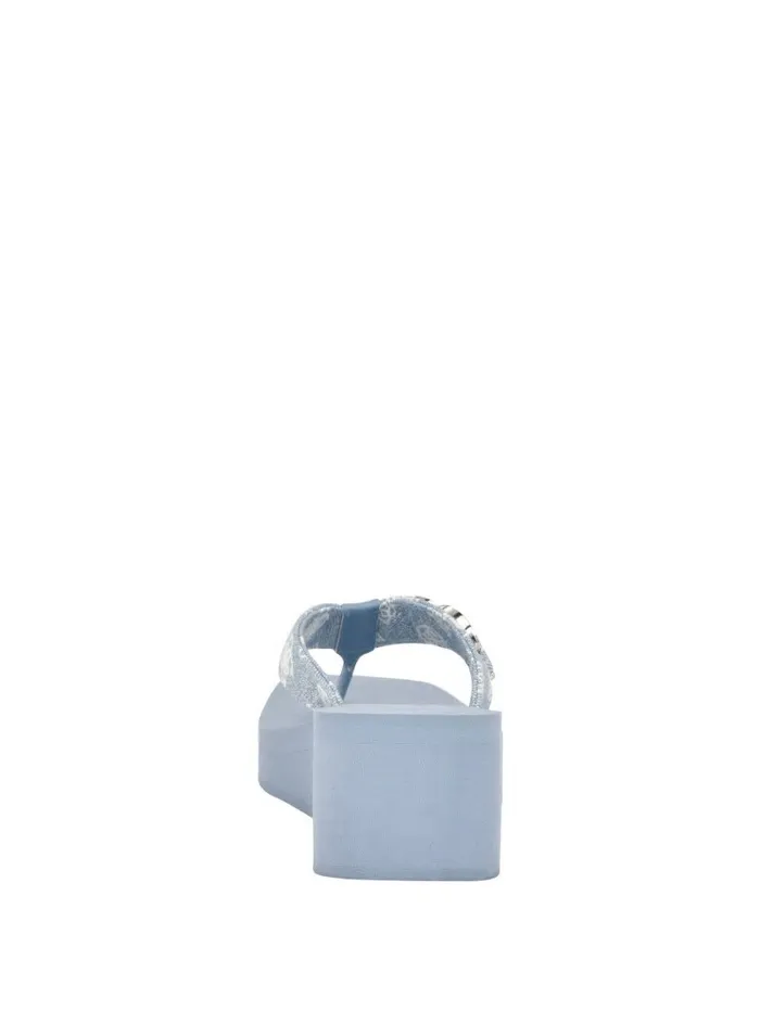 Sandals GUESS Women Edany Denim G Buckle Wedge Sandals Blue Sandals GUESS Women Edany Denim G Buckle Wedge Sandals Blue