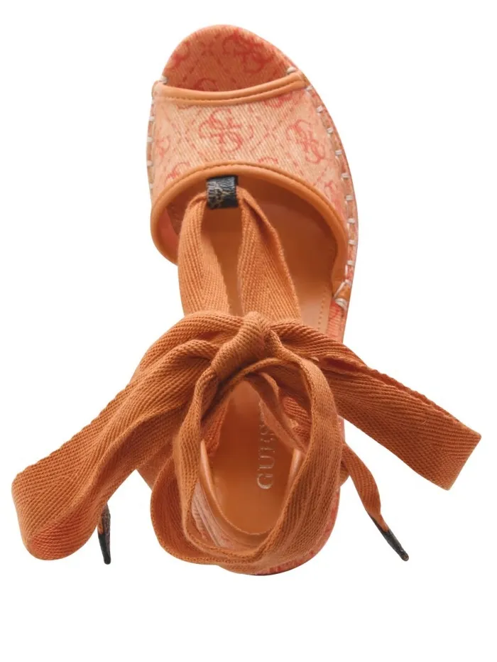 Sandals Halona Tie Espadrille Wedges Orange 8211 GUESS Women