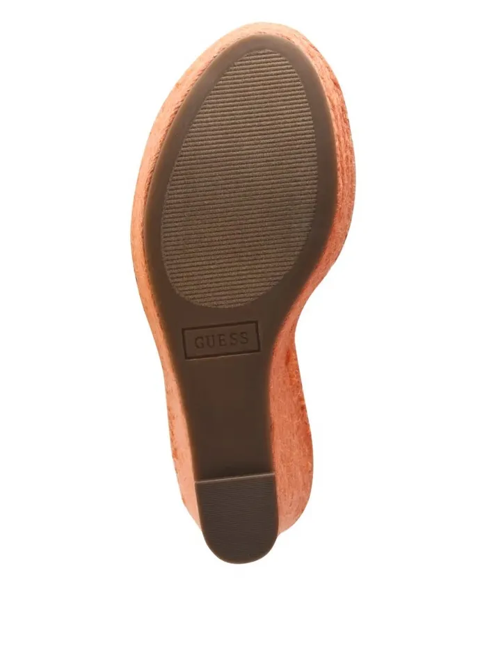 Sandals Halona Tie Espadrille Wedges Orange 8211 GUESS Women