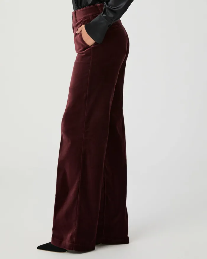 Sasha Wide Leg Pant 8211 Dark Oxblood Velvet Women Pants PAIGE Sasha Wide Leg Pant 8211 Dark Oxblood Velvet Women Pants PAIGE