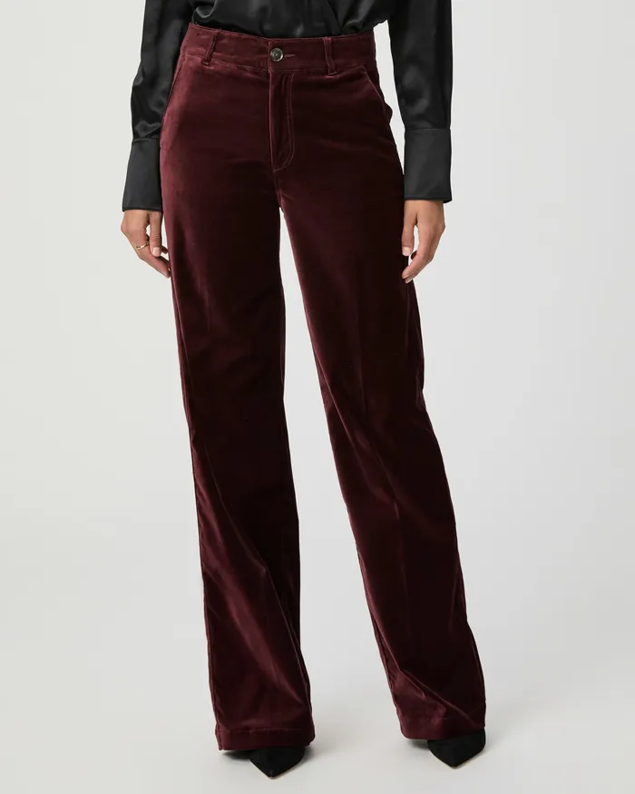 Sasha Wide Leg Pant 8211 Dark Oxblood Velvet Women Pants PAIGE Sasha Wide Leg Pant 8211 Dark Oxblood Velvet Women Pants PAIGE