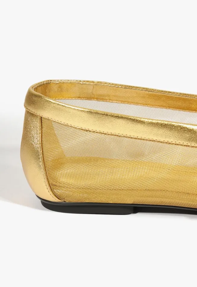 Schutz Shoes Ballerinas Sylvie Ballet Flat Gold 8211 Women
