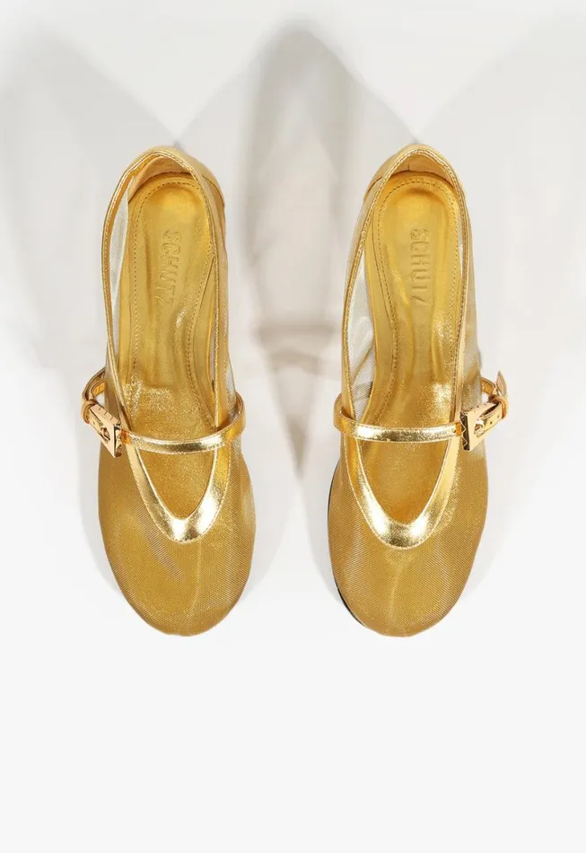 Schutz Shoes Ballerinas Sylvie Ballet Flat Gold 8211 Women