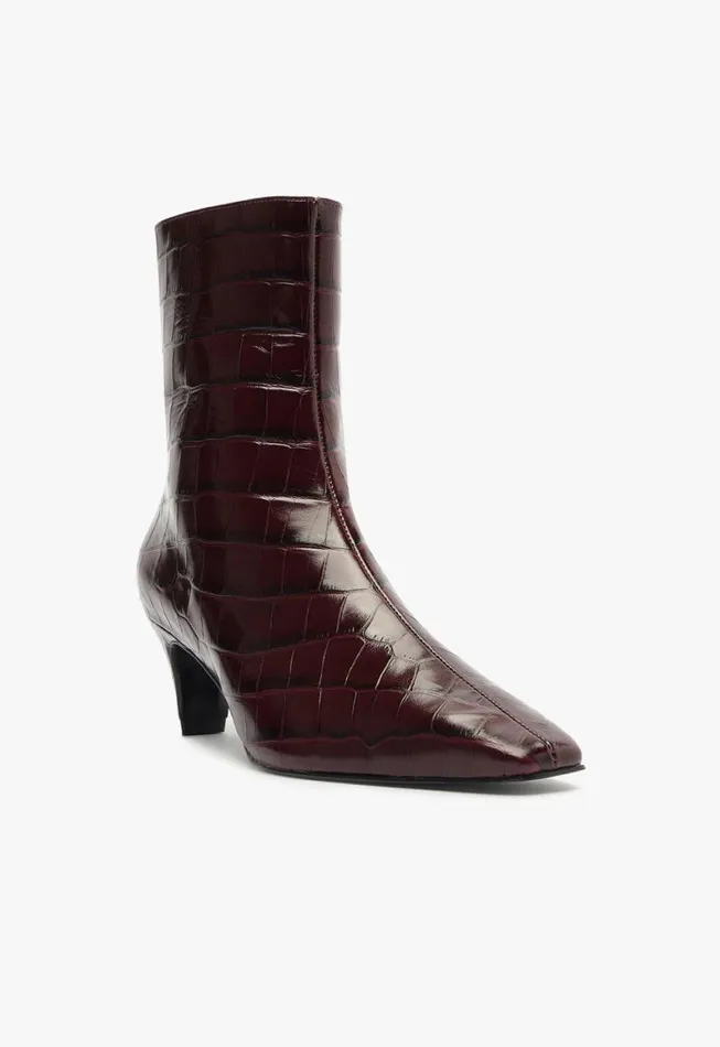 Schutz Shoes Booties Dellia Bootie Cherry Wine 8211 Women