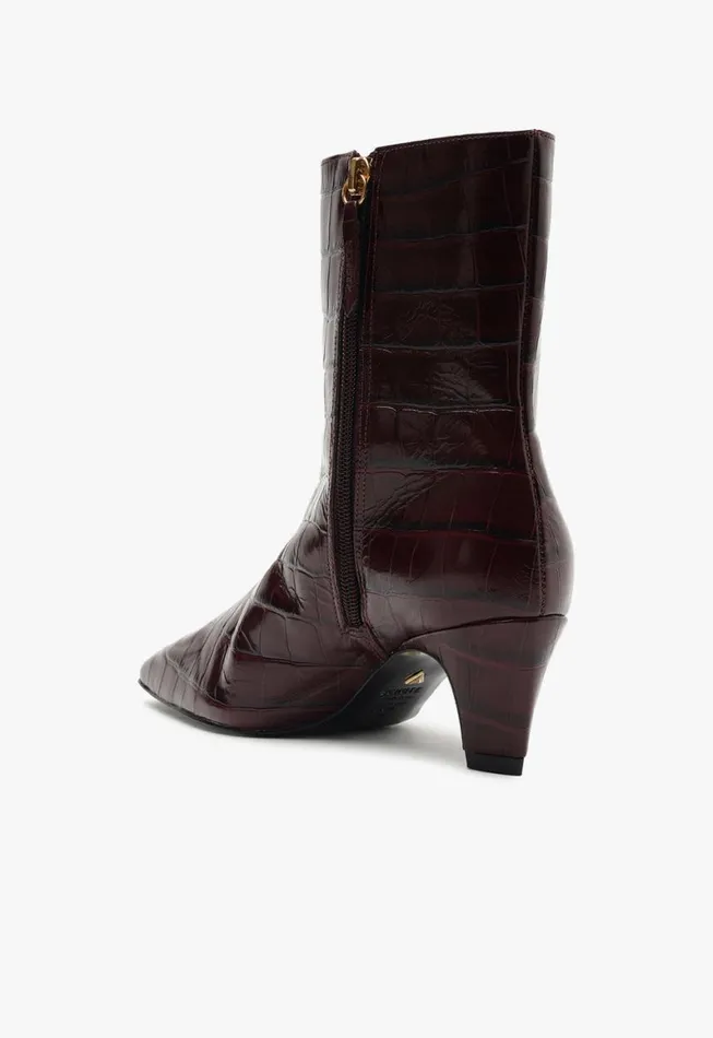 Schutz Shoes Booties Dellia Bootie Cherry Wine 8211 Women