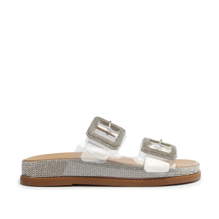 Schutz Shoes Flats Tessa Vinyl Sandal Light Beige 8211 Women