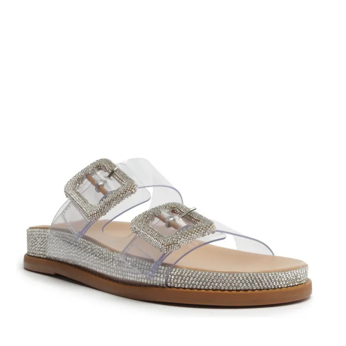 Schutz Shoes Flats Tessa Vinyl Sandal Light Beige 8211 Women