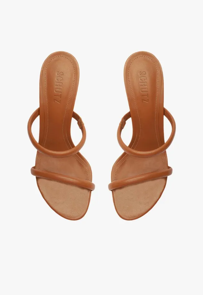 Schutz Shoes Mules Taliah Nappa Leather Sandal Honey Peach 8211 Women