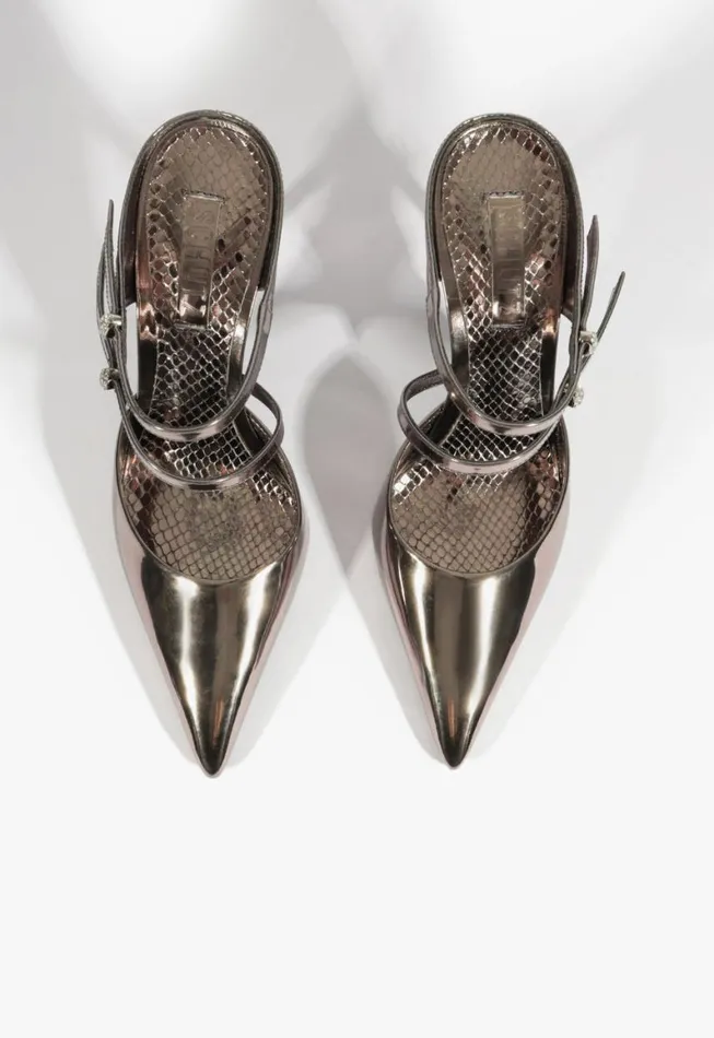 Schutz Shoes Pumps Tonya Mule Pump Silver 8211 Women
