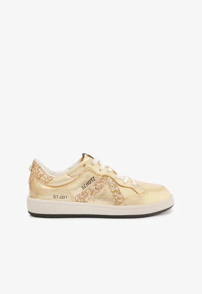 Schutz Shoes Sneakers ST001 Leather Sneaker Gold 8211 Women