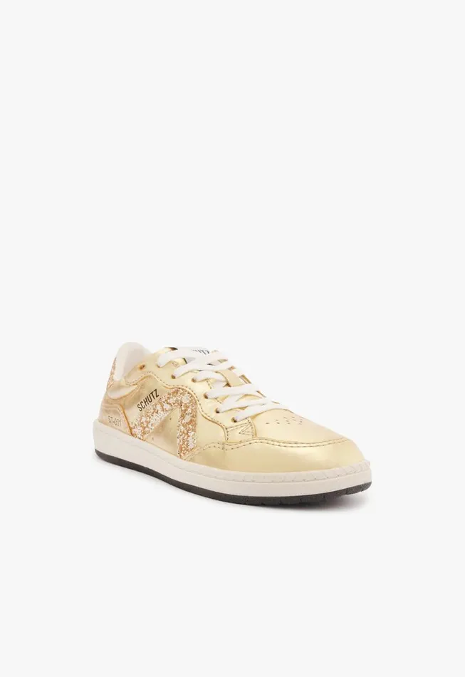 Schutz Shoes Sneakers ST001 Leather Sneaker Gold 8211 Women