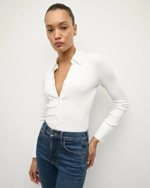 Scottie ButtonDown Shirt White Women Veronica Beard Tops