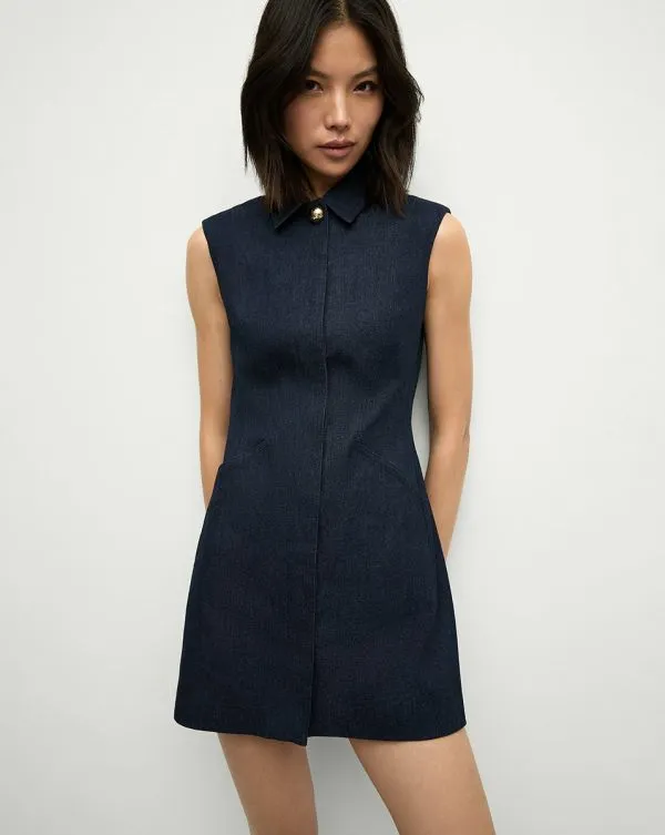 Serina Denim Dress Dark Oxford Women Veronica Beard Dresses
