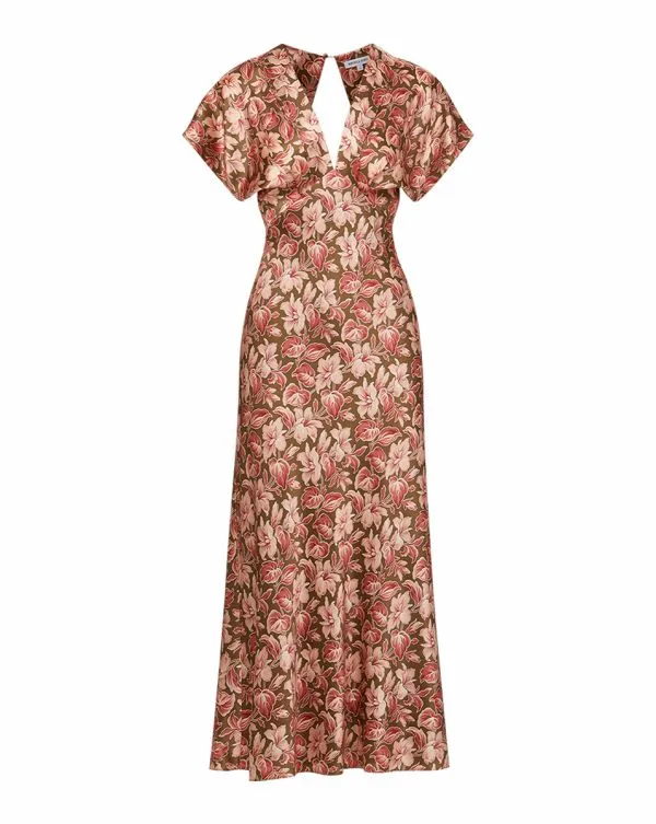 Seymour StretchSilk Dress Deep Ochre Multi Women Veronica Beard Dresses Seymour StretchSilk Dress Deep Ochre Multi Women Veronica Beard Dresses
