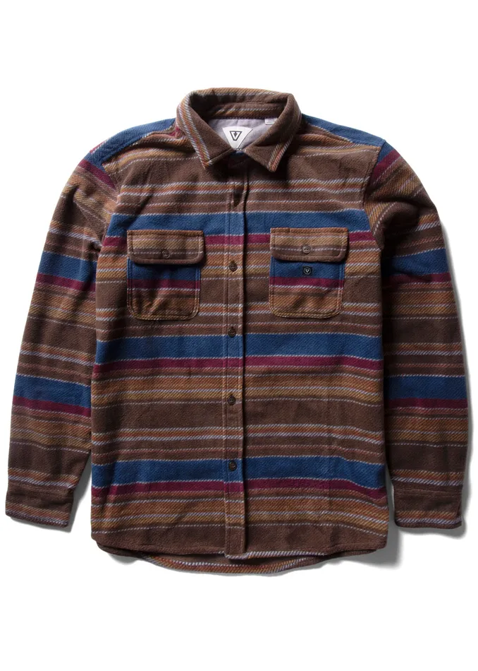 Shirts and Flannels Men EcoZy Ls Polar Flannel Chocolate Vissla