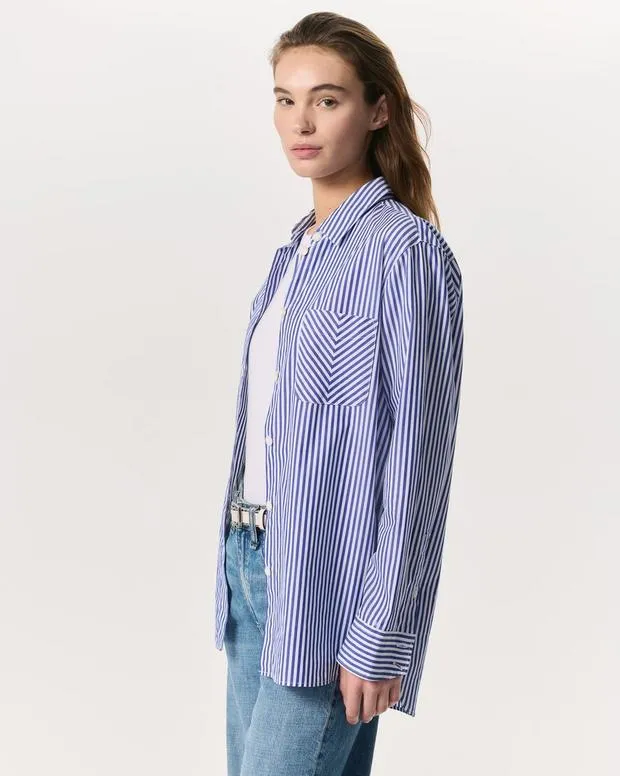 Shirts and Tops Maxine Poplin Stripe Shirt Blue Stripe rag and bone Women