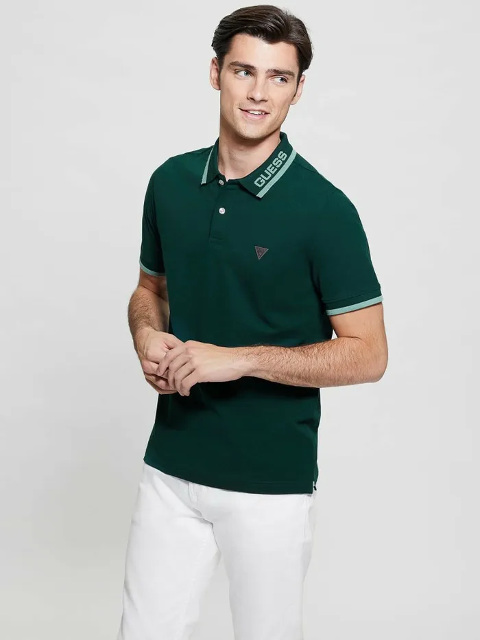 Shirts Eco Lyle Logo Polo Dark Jade GUESS Men