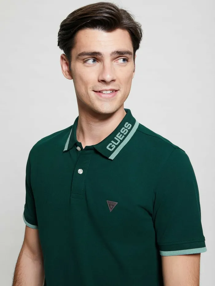 Shirts Eco Lyle Logo Polo Dark Jade GUESS Men