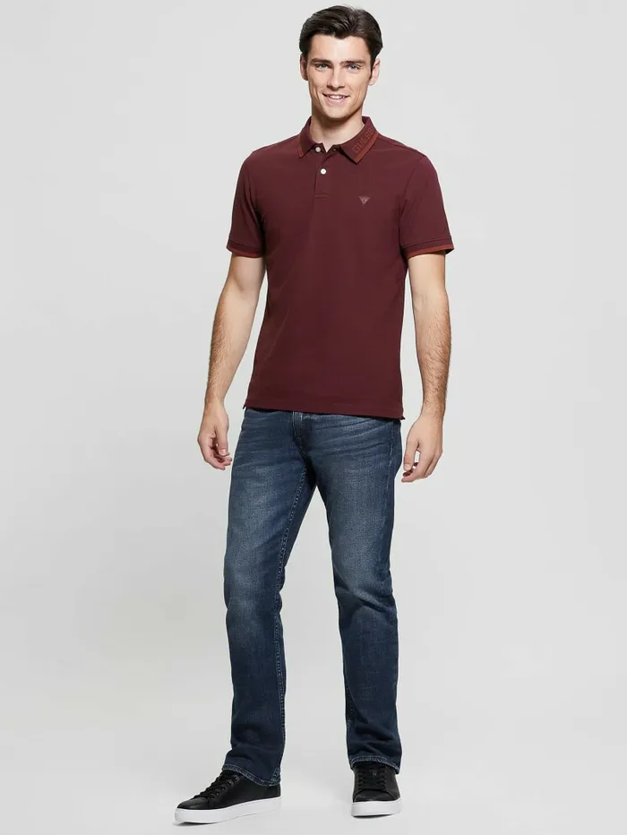 Shirts Eco Lyle Logo Polo Red Noir GUESS Men Shirts Eco Lyle Logo Polo Red Noir GUESS Men