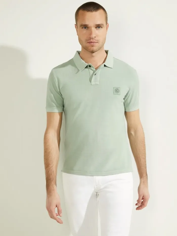 Shirts GUESS Men Washed Polo Matcha Dust