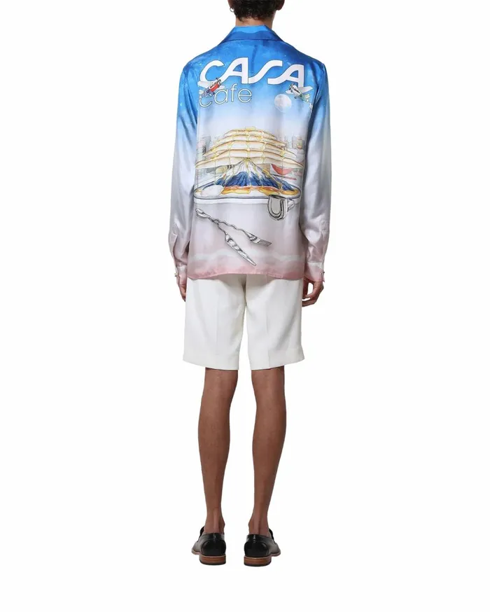 Shirts Men Casablanca Paris Casa Cafe Silk Shirt