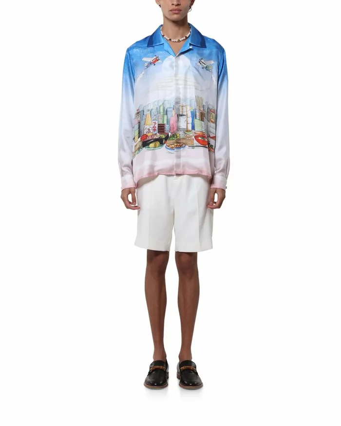 Shirts Men Casablanca Paris Casa Cafe Silk Shirt