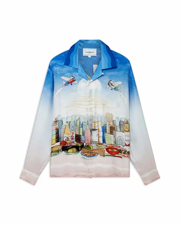 Shirts Men Casablanca Paris Casa Cafe Silk Shirt