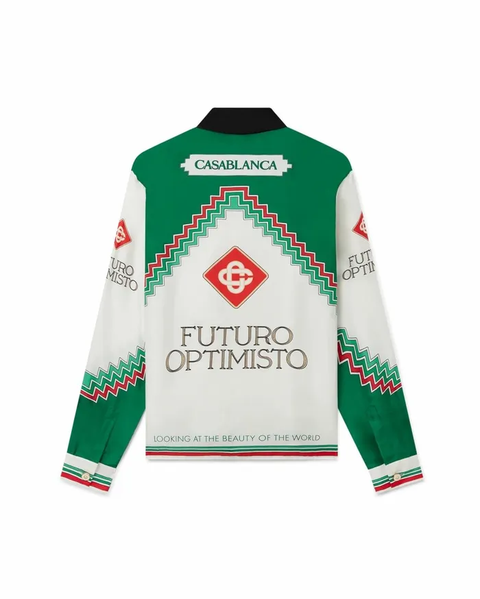 Shirts Men Casablanca Paris Futuro Optimisto Silk Shirt Shirts Men Casablanca Paris Futuro Optimisto Silk Shirt