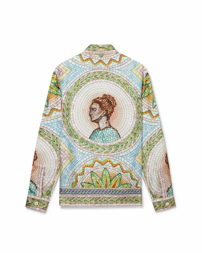 Shirts Men Casablanca Paris Mosaics Grecques Silk Twill Shirt