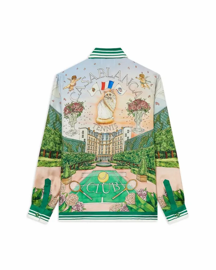 Shirts Men Casablanca Paris Tennis Club Prive Silk Shirt