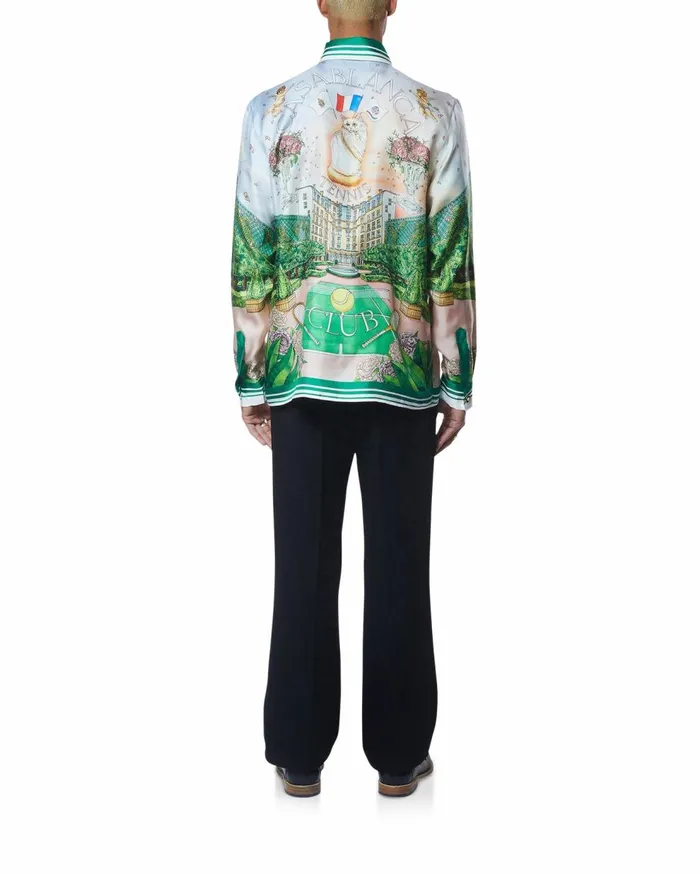 Shirts Men Casablanca Paris Tennis Club Prive Silk Shirt