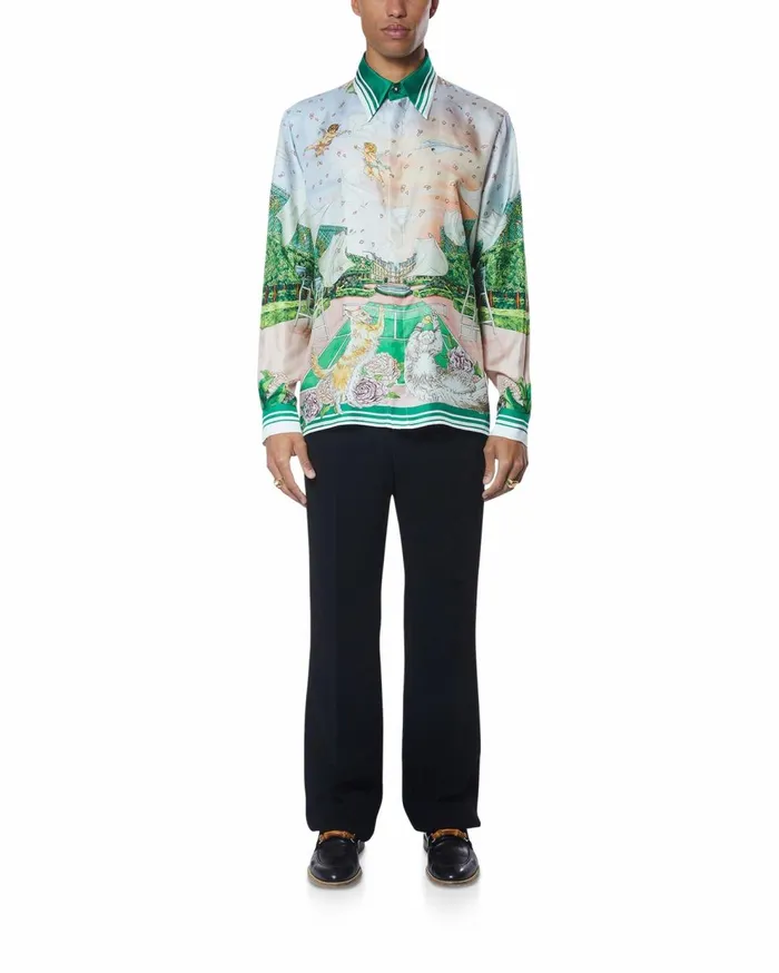 Shirts Men Casablanca Paris Tennis Club Prive Silk Shirt