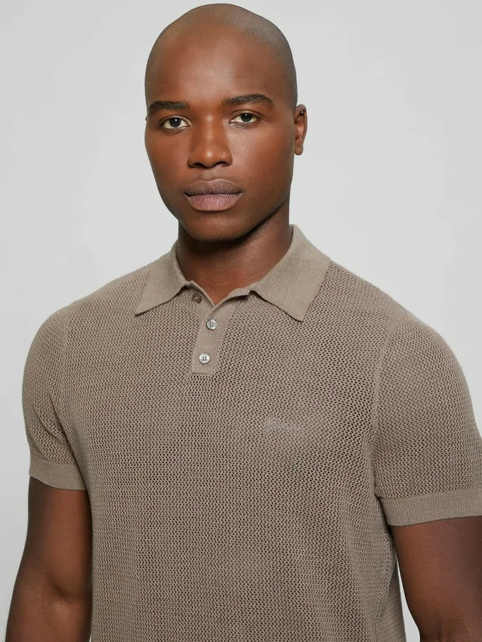 Shirts Men Eco Lenny OpenStitch Polo Walnut Shell GUESS