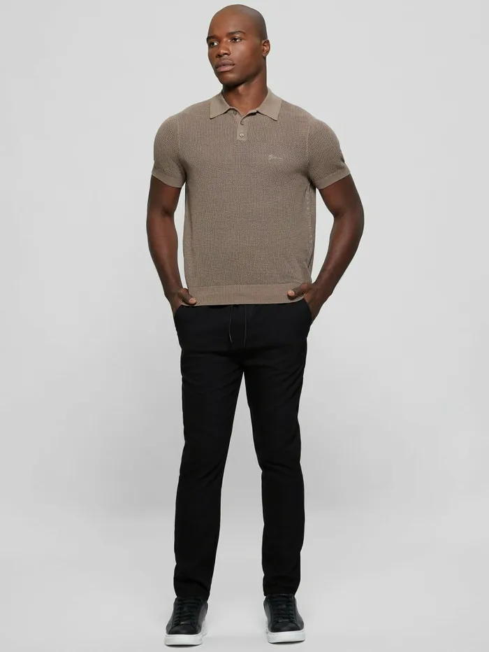 Shirts Men Eco Lenny OpenStitch Polo Walnut Shell GUESS Shirts Men Eco Lenny OpenStitch Polo Walnut Shell GUESS