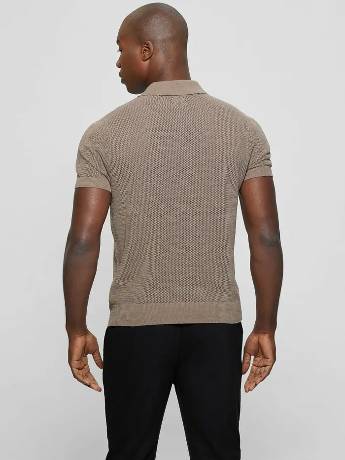 Shirts Men Eco Lenny OpenStitch Polo Walnut Shell GUESS Shirts Men Eco Lenny OpenStitch Polo Walnut Shell GUESS