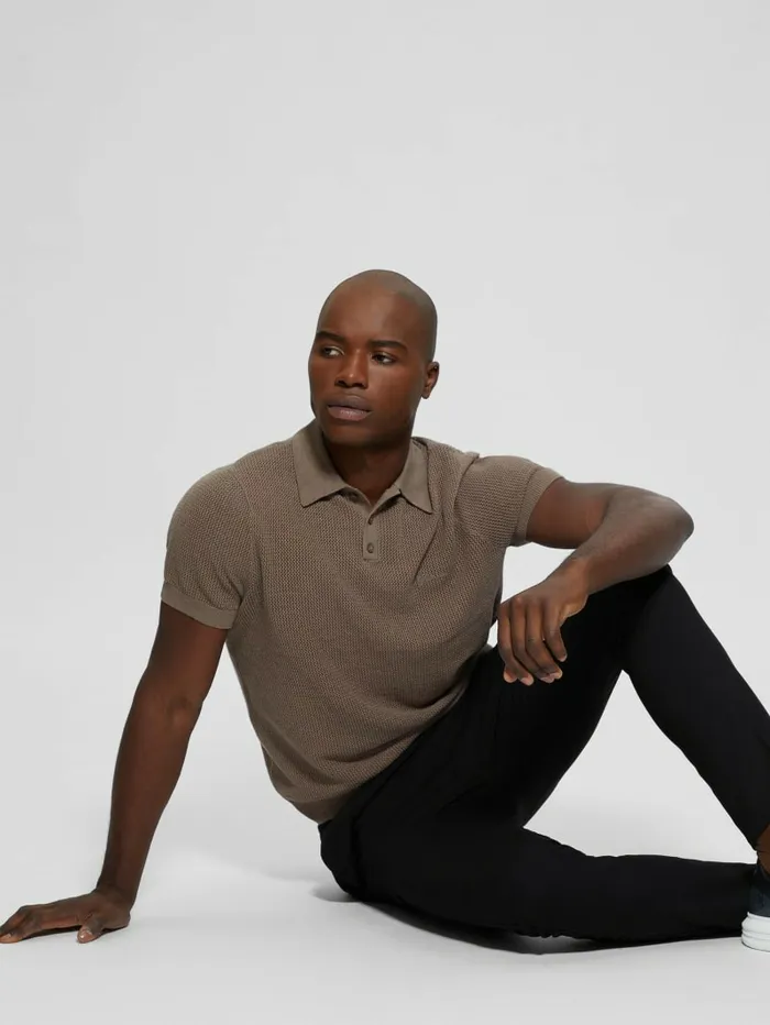 Shirts Men Eco Lenny OpenStitch Polo Walnut Shell GUESS Shirts Men Eco Lenny OpenStitch Polo Walnut Shell GUESS