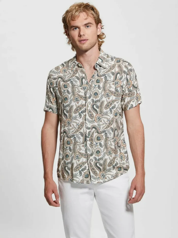 Shirts Men GUESS Eco Paisley Shirt Paisley Floral