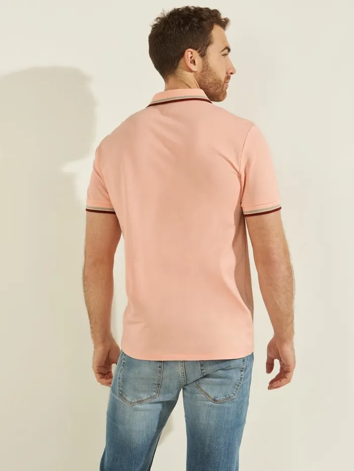 Shirts Men Sports Pique Polo Blossom Light Pink GUESS Shirts Men Sports Pique Polo Blossom Light Pink GUESS