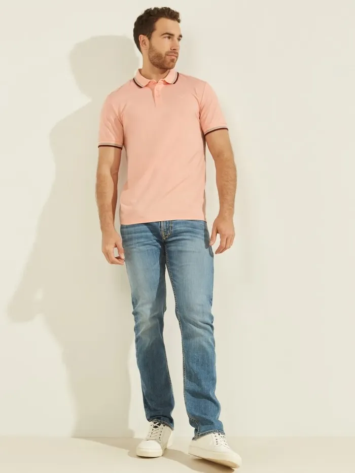 Shirts Men Sports Pique Polo Blossom Light Pink GUESS Shirts Men Sports Pique Polo Blossom Light Pink GUESS