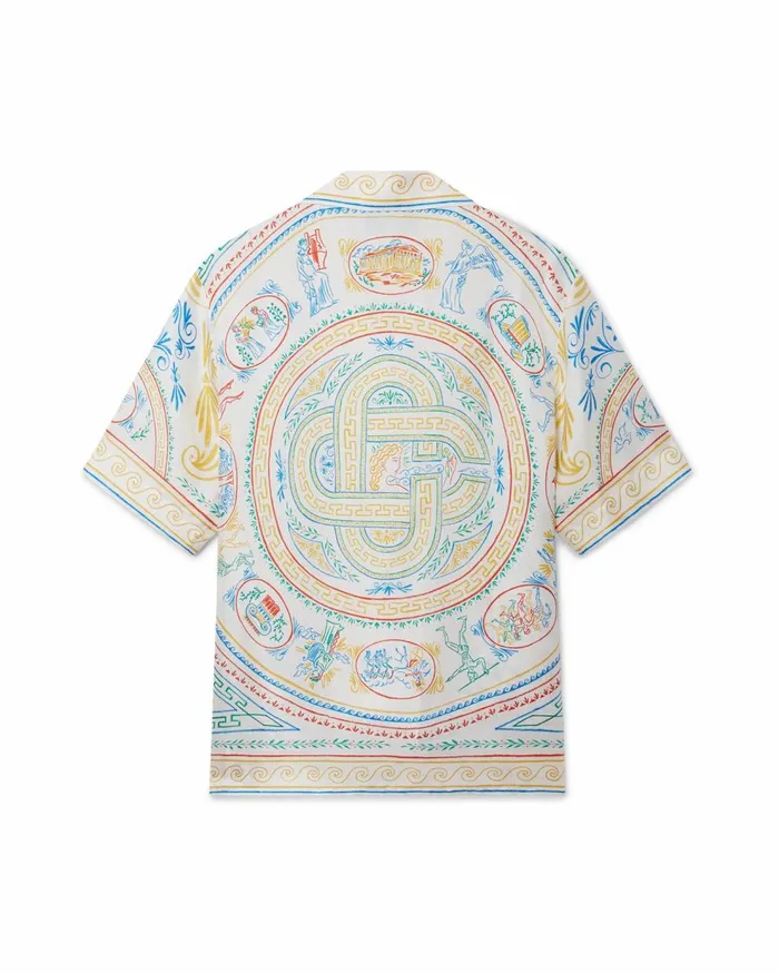 Shirts MenWomen Casablanca Paris Crayon Vase Silk Shirt