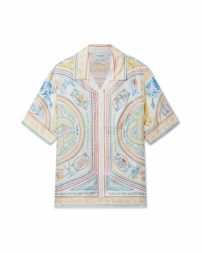 Shirts MenWomen Casablanca Paris Crayon Vase Silk Shirt