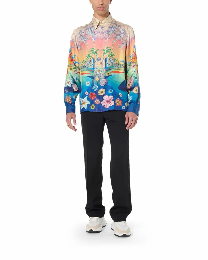 Shirts MenWomen Casablanca Paris L039Envol Silk Shirt Shirts MenWomen Casablanca Paris L039Envol Silk Shirt